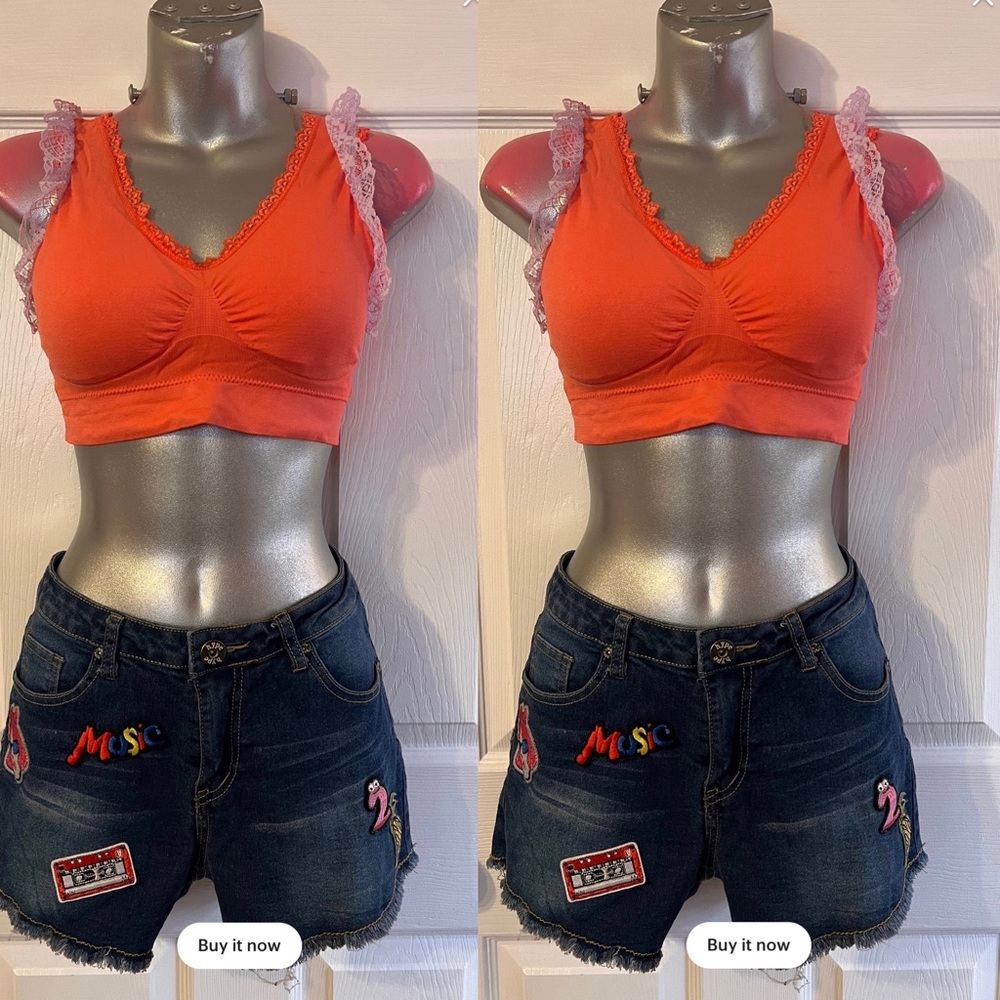 Large Jean patch shorts - Picture 5 of 6